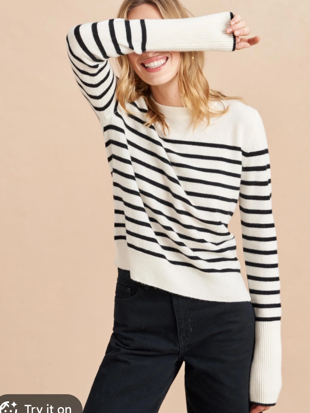 La Ligne Lean Lines Cashmere Sweater Sz L